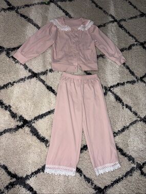 Girls Pink Lace-Trim Set (not PJs)